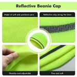 Reflective Stripe Knit Hat Neon Adult Beanie (Black, Orange, Fluorescent Yellow)