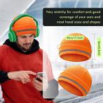 Reflective Stripe Knit Hat Neon Adult Beanie (Black, Orange, Fluorescent Yellow)