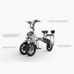AfredaS6 Electric Tricycle Bike, AQSS Suspension, Compact Folding