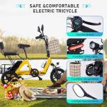 Eatich 350W Electric Tricycle, 3-Wheel Folding Ebike