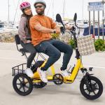Eatich 350W Electric Tricycle, 3-Wheel Folding Ebike