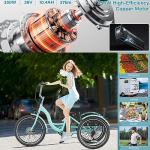 350W Electric Tricycle, 7-Speed 3-Wheel Bike, 36V 10Ah
