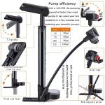 Compact Bike Pump with Gauge - High Pressure Bicycle Air Pump