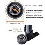 Compact Bike Pump with Gauge - High Pressure Bicycle Air Pump