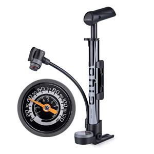 Compact Bike Pump with Gauge - High Pressure Bicycle Air Pump