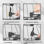 High Pressure Electric Bike Floor Pump (Blue)