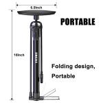 VIMILOLO Portable Bike Floor Pump: 160Psi Max