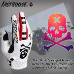 FASTGOOSE Off Road Racing Bike Gloves (White, Large)