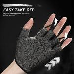 HTZPLOO Half Finger Electric Bike Gloves - Black
