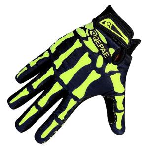 TRIWONDER Skeleton Gloves - Green, Full Finger, S