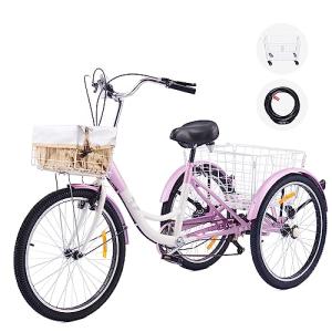 Viribus Adults Tricycle 7-Speed Trike with Baskets