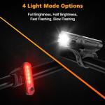 Ascher USB Rechargeable Bike Light Set - Ultra Bright