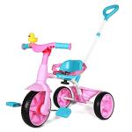 KRIDDO 2-in-1 Kids Tricycle with Push Handle
