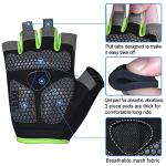 HuwaiH Lightweight Half-Finger Cycling Gloves - Black/Green