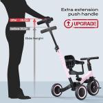 Pink 5-in-1 Kids Tricycle with Parent Handle