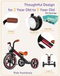 Kids' 12-Inch Tricycle with Adjustable Seat