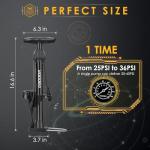 VOGORA Multi-Valve Bike Pump with Pressure Gauge
