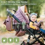 KDD 3-in-1 Stroller Cup Holder with Phone Mount