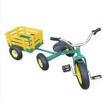 Green All-Terrain Electric Tricycle with Wagon