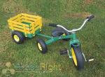 Green All-Terrain Electric Tricycle with Wagon