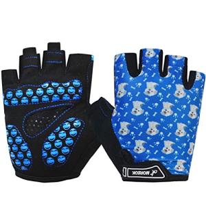 MOREOK Kids Half Finger Bicycle Gloves – Blue