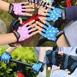 MOREOK Kids Half Finger Bicycle Gloves – Blue