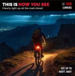 500 Lumens Cycle Torch Shark 500 Bike Light Set
