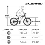 Ecarpat 26" Electric Mountain Bike with Gear Shifters