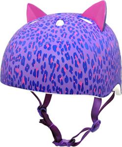 Purple Leopard Kitty Girls Bike Helmet
