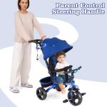 INFANS 4-in-1 Adjustable Kids Tricycle (Blue)