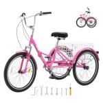 VEVOR 26" Folding Adult Tricycle with Basket