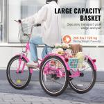 VEVOR 26" Folding Adult Tricycle with Basket