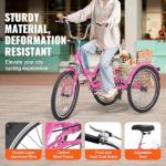 VEVOR 26" Folding Adult Tricycle with Basket