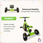 KRIDDO 4-in-1 Kids Tricycle with Push Handle