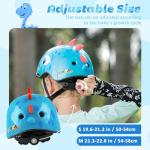 Atphfety Adjustable Toddler Bike Helmet - Blue Dinosaur