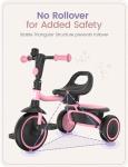 Pink Kids Tricycle for Toddlers Ages 2-4
