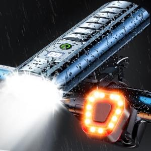 Super Bright 9000 Lumens Rechargeable Bike Light Set