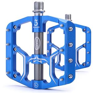 Aluminum Bike Pedals with Anti-Slip Pins, Blue