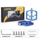 Aluminum Bike Pedals with Anti-Slip Pins, Blue