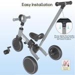 Bautia 5-in-1 Kids Tricycle with Removable Pedals