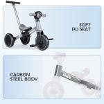 Bautia 5-in-1 Kids Tricycle with Removable Pedals