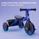 Kids Adjustable Tricycle with Storage Basket - Blue