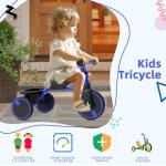Kids Adjustable Tricycle with Storage Basket - Blue