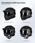 ILM Vintage Retro Full Face Motorcycle Helmet