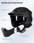 ILM Vintage Retro Full Face Motorcycle Helmet