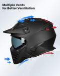 ILM Vintage Retro Full Face Motorcycle Helmet