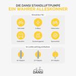DANSI Electric Bike Pump with Gauge and Adapters