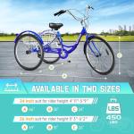 Outroad 7-Speed Adult Tricycle with Basket