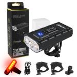 Bike Lights for Night Riding Front and Back 1200 Lumen 6H Spot/Flood/Combo 3 Beams Bike Headlight Aluminum Mounts VASTFIRE USB-C Rechargeable Display Power Bank Gopro Mount