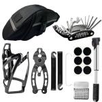 Bike Tool Kit，Bike Repair Kit & Bike Frame Bag with Tire Pump,Portable Tool Kit for Camping Travel - 16-in-1 Bike Multitool,Bike Chain Tool，Tire Patches, Inflator，Bottle Holder,Use for Road Bike MTB